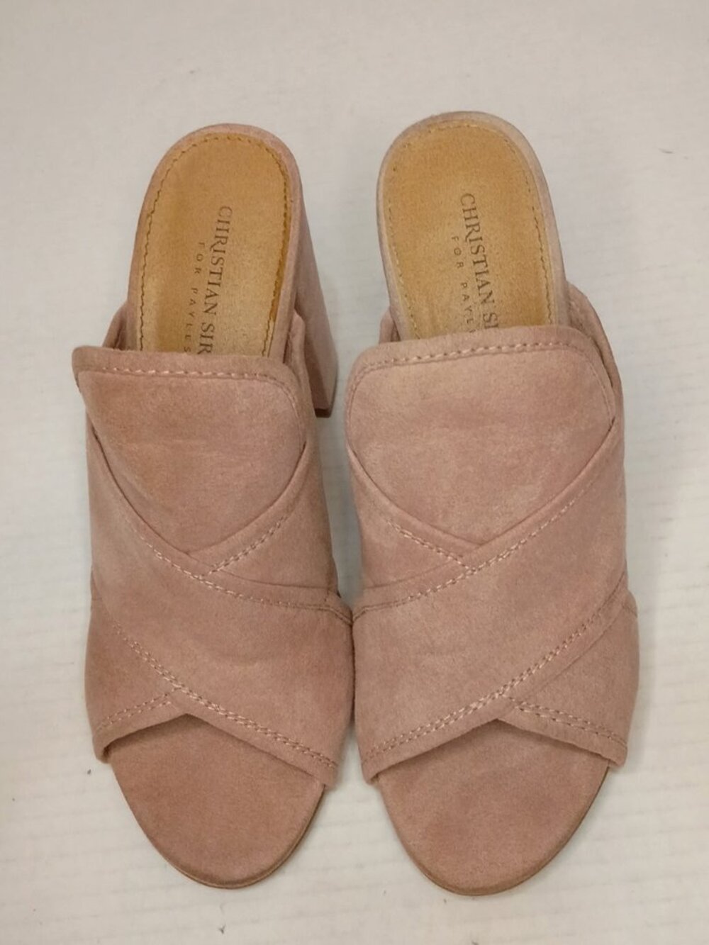 Christian Siriano Blush Pink Block Heel Mules Women's Size 8